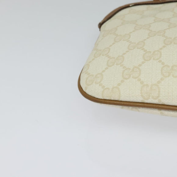 GUCCI GG Supreme Shoulder Bag PVC White Gold 904 02 047 Auth BA3348