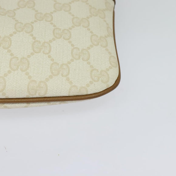 GUCCI GG Supreme Shoulder Bag PVC White Gold 904 02 047 Auth BA3348