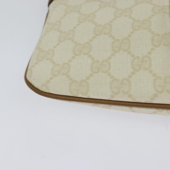 GUCCI GG Supreme Shoulder Bag PVC White Gold 904 02 047 Auth BA3348