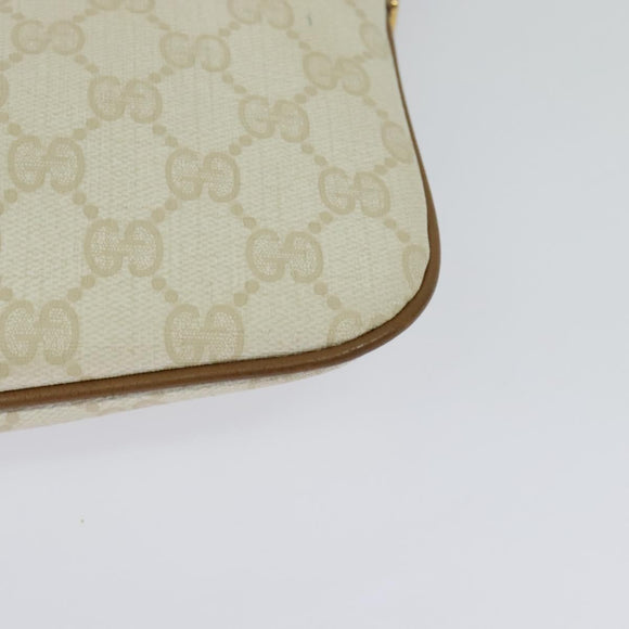 GUCCI GG Supreme Shoulder Bag PVC White Gold 904 02 047 Auth BA3348