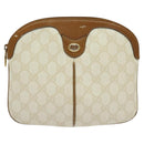 GUCCI GG Supreme Shoulder Bag PVC White Gold 904 02 047 Auth BA3348-2