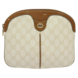 GUCCI GG Supreme Shoulder Bag PVC White Gold 904 02 047 Auth BA3348 - 0