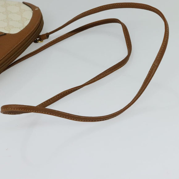 GUCCI GG Supreme Shoulder Bag PVC White Gold 904 02 047 Auth BA3348