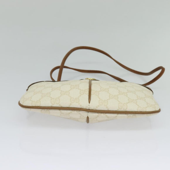 GUCCI GG Supreme Shoulder Bag PVC White Gold 904 02 047 Auth BA3348