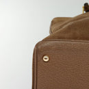GUCCI Bamboo Hand Bag Suede Leather 2way Beige Gold Auth BA3351-9