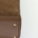 GUCCI Bamboo Hand Bag Suede Leather 2way Beige Gold Auth BA3351-16