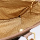 GUCCI Bamboo Hand Bag Suede Leather 2way Beige Gold Auth BA3351-18