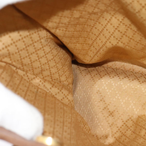 GUCCI Bamboo Hand Bag Suede Leather 2way Beige Gold Auth BA3351