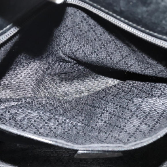 GUCCI Bamboo Hand Bag Canvas 2way Black Silver 002 2058 0439 5 Auth BA3352