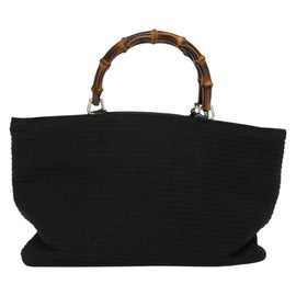 GUCCI Bamboo Hand Bag Canvas 2way Black Silver 002 2058 0439 5 Auth BA3352 - 0