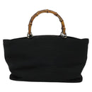 GUCCI Bamboo Hand Bag Canvas 2way Black Silver 002 2058 0439 5 Auth BA3352-3