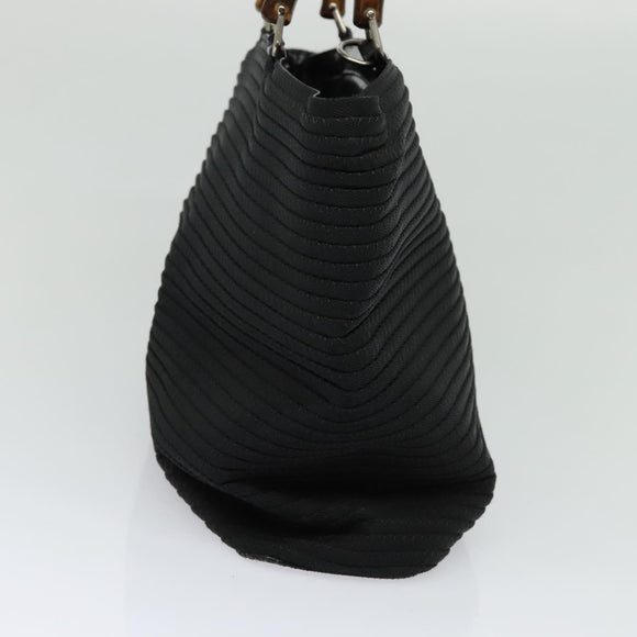 GUCCI Bamboo Hand Bag Canvas 2way Black Silver 002 2058 0439 5 Auth BA3352