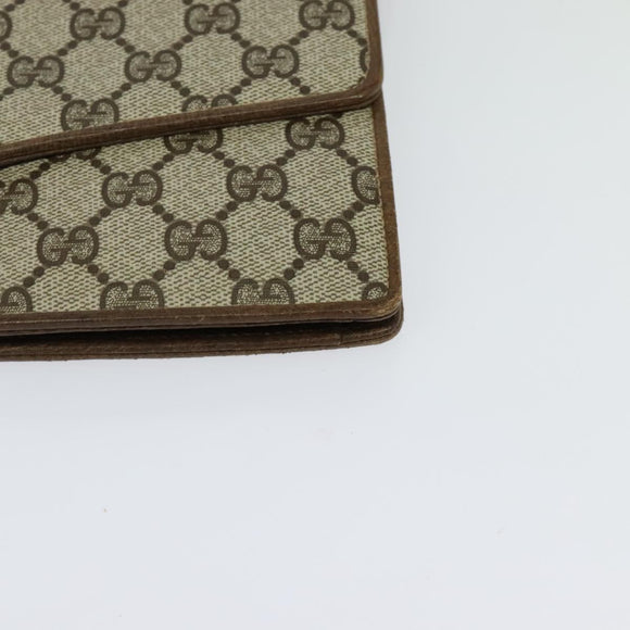 GUCCI GG Supreme Web Sherry Line Shoulder Bag PVC Beige Gold Auth BA3358