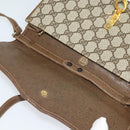 GUCCI GG Supreme Web Sherry Line Shoulder Bag PVC Beige Gold Auth BA3358-10