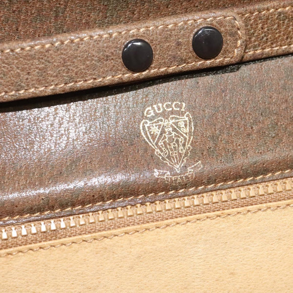 GUCCI GG Supreme Web Sherry Line Shoulder Bag PVC Beige Gold Auth BA3358