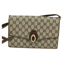 GUCCI GG Supreme Web Sherry Line Shoulder Bag PVC Beige Gold Auth BA3358-13