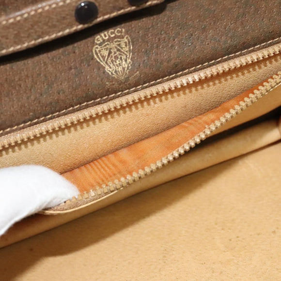 GUCCI GG Supreme Web Sherry Line Shoulder Bag PVC Beige Gold Auth BA3358