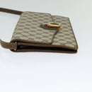 GUCCI GG Supreme Web Sherry Line Shoulder Bag PVC Beige Gold Auth BA3358-3