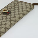 GUCCI GG Supreme Web Sherry Line Shoulder Bag PVC Beige Gold Auth BA3358-6