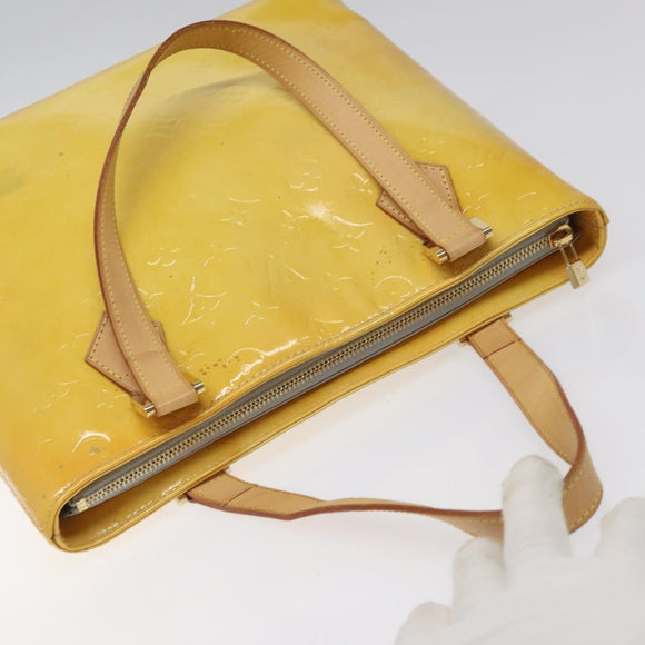 LOUIS VUITTON Monogram Vernis Houston Hand Bag Gris M91053 LV Auth BA339