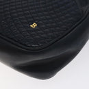 BALLY Shoulder Bag Leather Navy Gold Auth BA3407-9