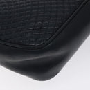 BALLY Shoulder Bag Leather Navy Gold Auth BA3407-14