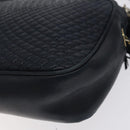 BALLY Shoulder Bag Leather Navy Gold Auth BA3407-15