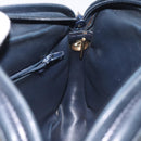 BALLY Shoulder Bag Leather Navy Gold Auth BA3407-18