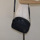 BALLY Shoulder Bag Leather Navy Gold Auth BA3407-21
