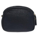 BALLY Shoulder Bag Leather Navy Gold Auth BA3407-2