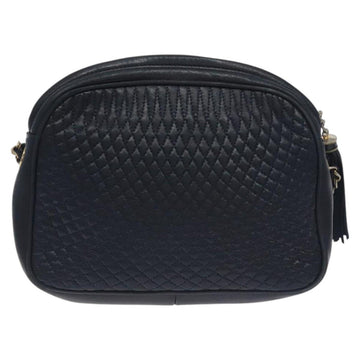 BALLY Shoulder Bag Leather Navy Gold Auth BA3407 - 0