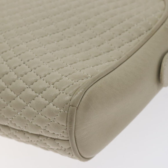 BALLY Shoulder Bag Leather Beige Gold Auth BA3408