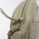 BALLY Shoulder Bag Leather Beige Gold Auth BA3408-10