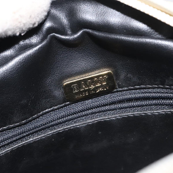 BALLY Shoulder Bag Leather Beige Gold Auth BA3408