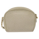 BALLY Shoulder Bag Leather Beige Gold Auth BA3408-2