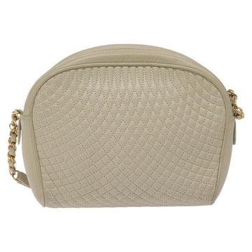 BALLY Shoulder Bag Leather Beige Gold Auth BA3408 - 0