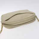BALLY Shoulder Bag Leather Beige Gold Auth BA3408-6
