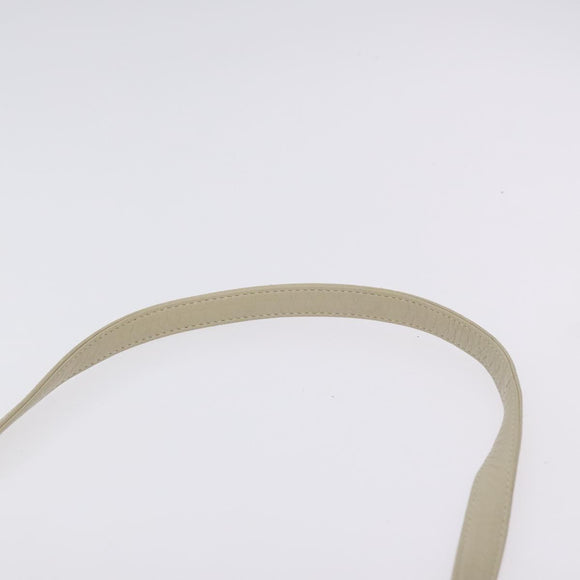 BALLY Shoulder Bag Leather Beige Gold Auth BA3408