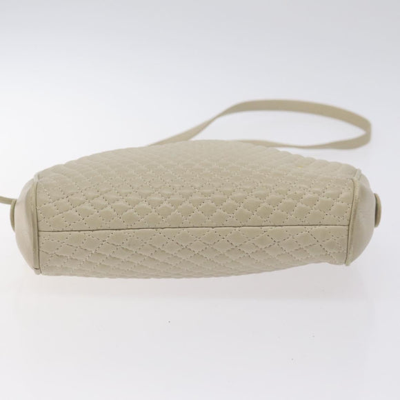 BALLY Shoulder Bag Leather Beige Gold Auth BA3408