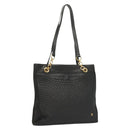 BALLY Tote Bag Leather Black Gold Auth BA3412-1