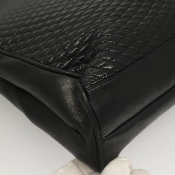 BALLY Tote Bag Leather Black Gold Auth BA3412