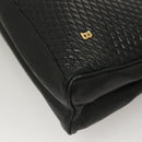 BALLY Tote Bag Leather Black Gold Auth BA3412-11