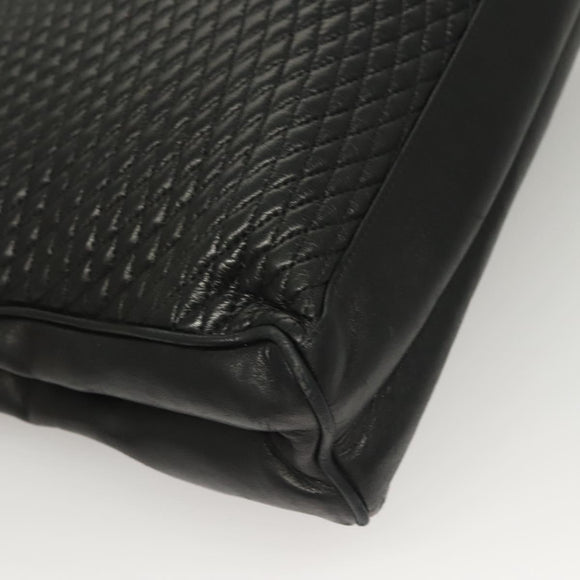 BALLY Tote Bag Leather Black Gold Auth BA3412