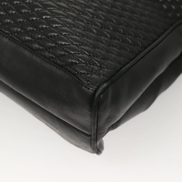 BALLY Tote Bag Leather Black Gold Auth BA3412