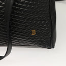 BALLY Tote Bag Leather Black Gold Auth BA3412-14