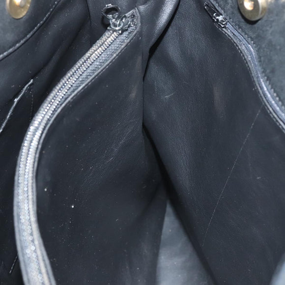 BALLY Tote Bag Leather Black Gold Auth BA3412