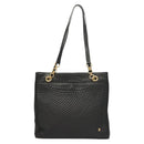 BALLY Tote Bag Leather Black Gold Auth BA3412-2