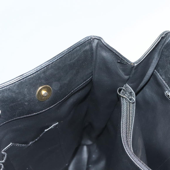 BALLY Tote Bag Leather Black Gold Auth BA3412