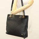 BALLY Tote Bag Leather Black Gold Auth BA3412-26