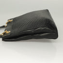 BALLY Tote Bag Leather Black Gold Auth BA3412-5